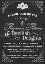 Black And White Halloween Classy Fancy Damask Invitation