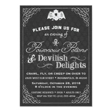 Halloween Invitation Card - Black And White Halloween Classy Fancy Damask Invitation