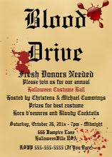 Blood Drive Vampire Halloween Party Invitation