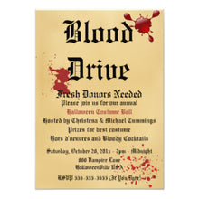 Halloween Invitation Card - Blood Drive Vampire Halloween Party Invitation