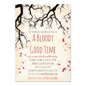 Blood Splatter Creepy Halloween Invitation