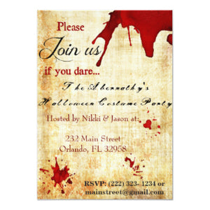 Halloween Invitation Card - Bloody Vampire Halloween Party Invitation