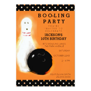 Halloween Invitation Card - Bowling Party Invitations