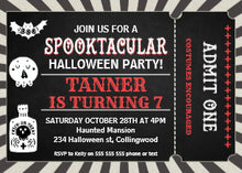 Boys Halloween Ticket Birthday Invitation
