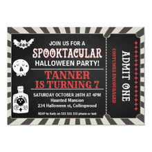 Halloween Invitation Card - Boys Halloween Ticket Birthday Invitation