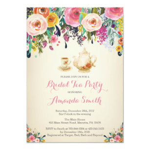 Bridal Shower Tea Party Invitations