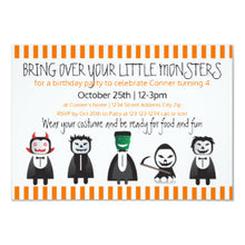 Halloween Invitation Card - Bring Over Your Monsters 3x5 Birthday Invitation