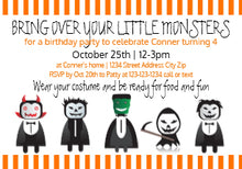 Bring Over Your Monsters 3x5 Birthday Invitation