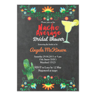 Chalkboard Nacho Average Bridal Shower Invitation