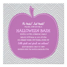 Halloween Invitation Card - Chevron Purple Pumpkin Halloween Party Invite