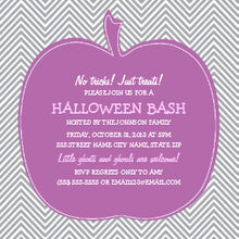 Chevron Purple Pumpkin Halloween Party Invite