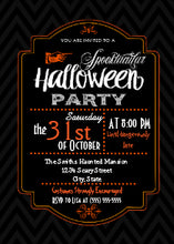 Chevron Typography Halloween Invitation
