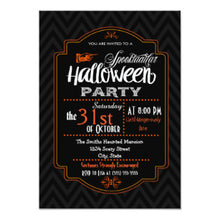 Halloween Invitation Card - Chevron Typography Halloween Invitation