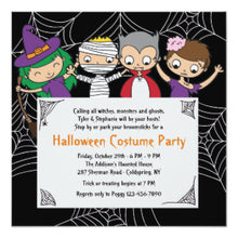Halloween Invitation Card - Childrens Costume Halloween Party Invitation