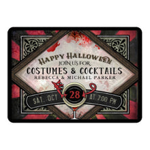 Halloween Invitation Card - Costume Cocktails Red Black Devil Halloween Invite