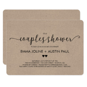 Couples Bridal Shower Invitation Kraft