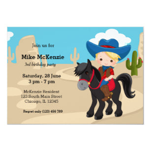 Halloween Invitation Card - Cowboy Invitation