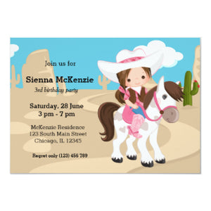 Halloween Invitation Card - Cowgirl Invitation