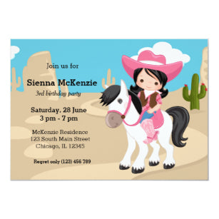 Halloween Invitation Card - Cowgirl Invitation S