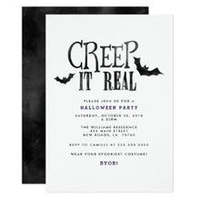 Creep It Real Halloween Party Invitation