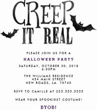 Halloween Invitation Card - Creep It Real Halloween Party Invitation