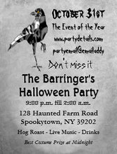 Halloween Invitation Card - Crow Halloween Invite