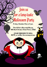 Customize Spooky Halloween Cute Dracula Vampire Invitation
