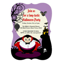 Halloween Invitation Card - Customize Spooky Halloween Cute Dracula Vampire Invitation