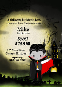 Cute Halloween Party Dracula Invitation