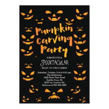 Cute Pumpkin Carving Halloween Party Invitation