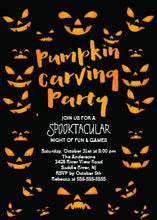 Halloween Invitation Card - Cute Pumpkin Carving Halloween Party Invitation