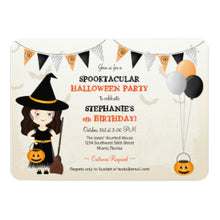 Cute Witch Halloween Party Invitation
