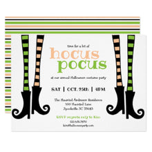 Halloween Invitation Card - Cute Witch Leggings Boots Hocus Pocus Halloween Invitation