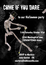 Halloween Invitation Card - Dancing Skeleton Halloween Invitation