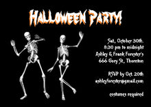 Halloween Invitation Card - Dancing Skeletons Halloween Costume Party Invite