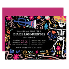 Halloween Invitation Card - Dia De Los Muertos Celebration Invitation