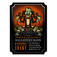 Halloween Invitation Card - Dracula Halloween Bash Party Fun Invitation