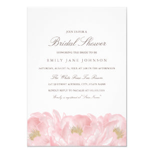 Elegant Pink Peony Bridal Shower Invitation