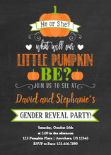 Fall Pumpkin Gender Reveal Party Invitation