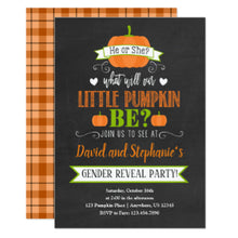 Halloween Invitation Card - Fall Pumpkin Gender Reveal Party Invitation