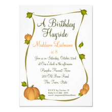 Halloween Invitation Card - Fall Pumpkin Harvest Birthday Invitation