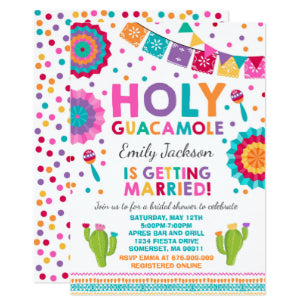 Fiesta Bridal Shower Invitation Holy Guacamole