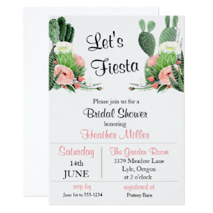 Fiesta Watercolor Bridal Shower Invitation-Ree