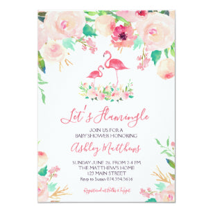 Flamingo Baby Shower Invitation Flamingo Shower Invitation