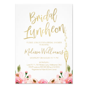 Floral Bridal Luncheon Invitation