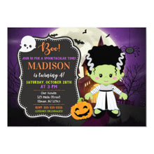 Halloween Invitation Card - Frankenstein Bride Halloween Birthday Invitation