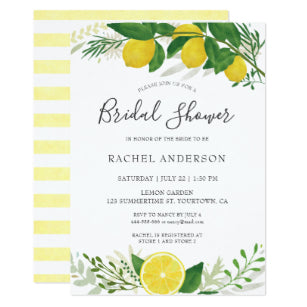 Fresh Lemon Bridal Shower Invitation Card 02