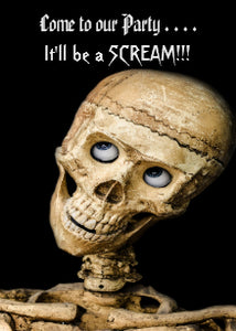 Funny Skeleton Halloween Party Invitation
