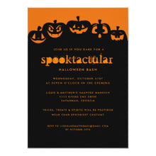 Glowing Pumpkins Halloween Bash Invitation