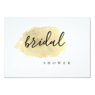 Gold Watercolor Bridal Shower Invitations